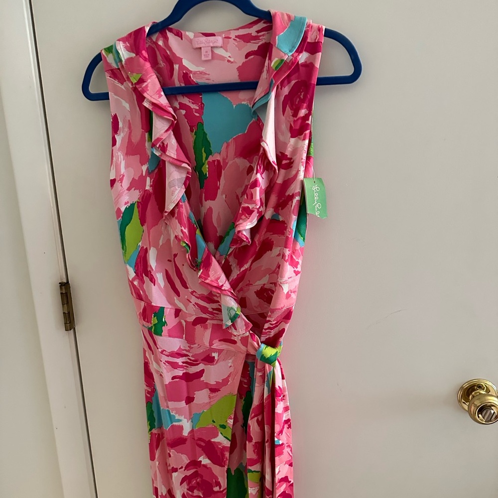 🦄 Lilly Pulitzer Hot Pink First Impression Wrap Dress